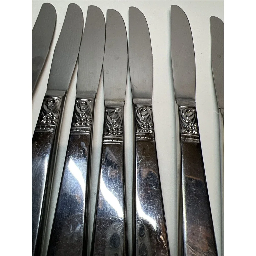 Oneida︱ Wm A Rogers︱  Stainless︱ Northland Dinner Knives︱ Set of 10︱Good Cond